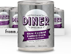 Fromm Diner Specials Slow-Cooked Pulled Pork Entrée in Gravy Dog Food - Premium Wet Dog Food - Pork Recipe - Case of 12 Cans