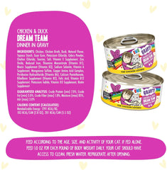Weruva B.F.F. OMG - Best Feline Friend Oh My Gravy!, Chicken & Duck Dream Team with Chicken & Duck in Gravy