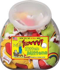 Yeowww! Jug of 6 Kitten Mittens, Catnip Toys for Cats 30PC, Organic Catnip, Multi Colour Cat Toys