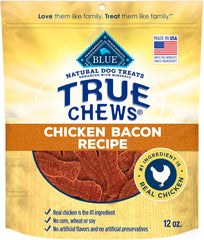 True Chews - Blue Buffalo True Chews Dog Treats, Made in the USA with Natural Ingredients, Chicken Bacon Recipe, 12-oz Bag