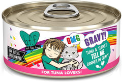 Weruva B.F.F. OMG - Best Feline Friend Oh My Gravy!, Tuna & Turkey Tell Me with Tuna & Turkey