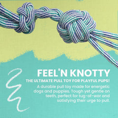 Snugarooz Feel'N Knotty Cotton Rope Dog Toy – Braided Design for Tug of War - Perfect for Large Breeds to Stay Active - Engaged and Entertained