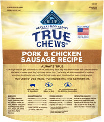 True Chews - Blue Buffalo True Chews Dog Treats, Made in the USA with Natural Ingredients, Pork and Chicken Sausage Recipe, 14-oz Bag