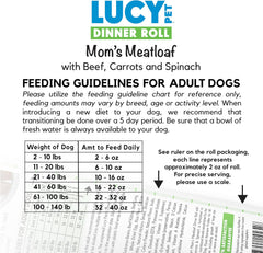 Lucy Pet Dinner Rolls-Mom's Meatloaf Beef with Carrots, and Spinach 2lb