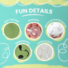 Snugarooz Chloe The Cactus Plush Toy with Repair Patch – Soft, Durable Squeaky Dog Toy for Small and Medium Breeds – Ideal for Chewing and Tugging – Sustainable Materials