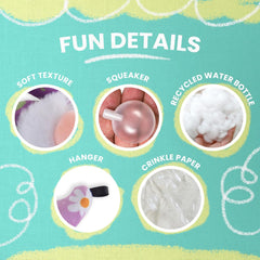 Snugarooz Baby Daisy Gnome Dog Toy with Repair Patch – Crinkle & Squeaky Fun – Perfect for Small Dogs, Made from Recycled Materials