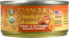 Evanger's Organics Turkey & Butternut Squash Dinner for Cats 24pk/5.5 oz