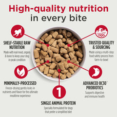 Nulo Freeze-Dried Raw Beef Recipe with Apples Complete and Balanced Dry Dog Food Kibble