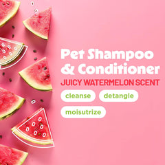 TropiClean 2-in-1 Dog Shampoo and Conditioner, Moisturizing Dog Detangler, Puppy Safe, Made in the USA, Watermelon Scent, Cat & Kitten Safe