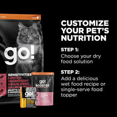Go! Solutions Sensitivities Limited Ingredient, Grain-Free Dry Cat Food, Salmon Recipe for Sensitive Stomach
