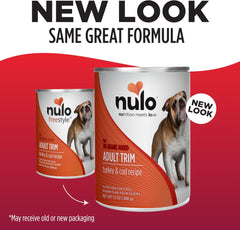 Nulo Grain-Free Turkey & Cod Recipe Adult Trim Wet Canned Dog Food, 13 Ounce, 12 Cans