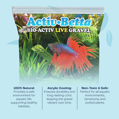 Activ Betta Black Aquarium Gravel - 1 lb - Natural Freshwater Substrate with Live Beneficial Elements - Instant Cycling, Easy Maintenance