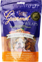 Loving Pets Gourmet All Natural Premium Sweet Potato and Chicken Wraps with Glucosamine and Chondroitin, Dog Treats, 8oz