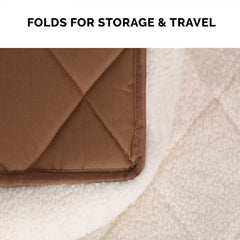 Furhaven Dog Bed for Large/Medium Dogs, 100% Washable, Sized to Fit Crates - Sherpa Fleece Bolster Crate Pad - Cream