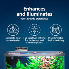 Aqueon OptiBright Smart LED Light Fixture, Wi-Fi and Bluetooth Compatible, Adjustable, for Freshwater and Saltwater Aquariums