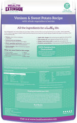 Health Extension Grain Free Venison & Sweet Potato Dry Dog Food (23.5 lb / 10.66 kg) - Lean Protein Formula for Dogs with Poultry Allergies & Sensitive Stomachs