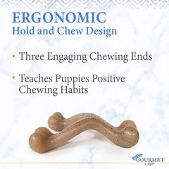 Nylabone Gourmet Style Wishbone Strong Chew Toy for Puppies, Peanut Butter Flavor
