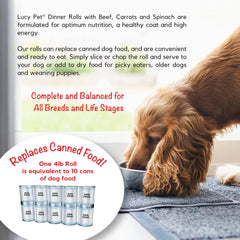 Lucy Pet Dinner Rolls-Mom's Meatloaf Beef with Carrots, and Spinach 2lb