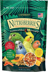 LAFEBER'S Tropical Fruit Nutri-Berries Pet Bird Food, Made with Non-GMO and Human-Grade Ingredients, for Cockatiels Conures Parakeets (Budgies) Lovebirds (Tropical Fruit 10 oz)