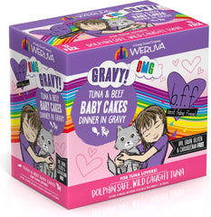Weruva B.F.OMG - Best Feline Friend Oh My Gravy!, Tuna & Beef Baby Cakes with Tuna & Beef in Gravy Cat Food