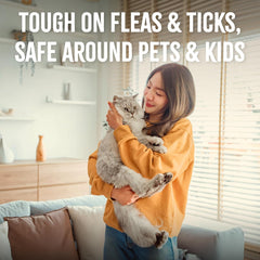 TropiClean Flea and Tick Treatment Spray for Cats & Home, Safely Treat, Prevent & Control by Contact, Powerful & Natural Defense 32 oz