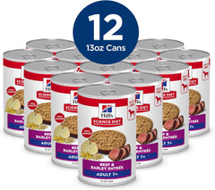 Hill's Science Diet Adult 1-6, Adult 1-6 Premium Nutrition, Wet Dog Food, Beef & Barley Loaf, 13 oz Can, Case of 12