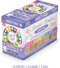 Weruva Slide N' Serve Paté Wet Cat Food, The Showcase Chowdown Variety Pack (Pack of 16)