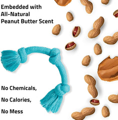 Playology Dri Tech Rope Dog Chew Toy , All-Natural Peanut Butter Scented