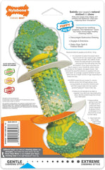 Nylabone Flavor Frenzy Barbell Puppy Chew Toy, Rubber Toys for Teething Puppies, Peanut Butter & Banana Flavor