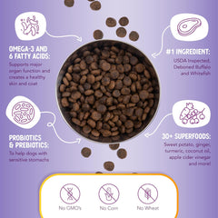 Health Extension Grain Free Buffalo & Whitefish Dry Dog Food (4 lb / 1.81 kg) - Whole Foods Ingredients Formula with Omega 3 & Antioxidants for All Life Stages Dogs