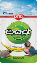 Kaytee Exact Hand Feeding Pet Bird Baby Food For Macaw, Eclectus, Hawk-Headed, African Parrots, Caiques, and Any Baby Under 2 Weeks Old, 5 Pound