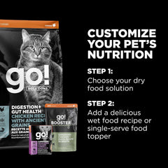 Go! Solutions Digestion + Gut Health, Dry Cat Food, Chicken Recipe with Ancient Grains