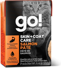 Go! Solutions Skin + Coat Care, Wet Cat Food, Salmon Pâté with Grains for Sensitive Skin, 6.4 oz
