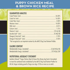 AvoDerm Puppy Dry Dog Food, DHA For Brain & Eye Development, Chicken & Brown Rice Formula, 26lb bag