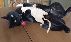 SPOT Super Mouse Sam with Catnip - Lifelike Cat Toy, Fuzzy Mice with Catnip and Crinkle Sound, Extra Large Size for Cuddling, Kicking, Chasing, Playing - 11in Plush Toys, Assorted Colors