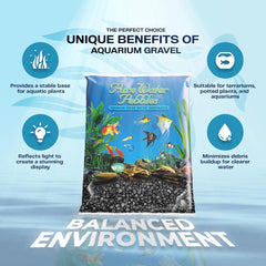 Jet Black Aquarium Gravel - 5 lbs - Non-Toxic, Colorfast, Vibrant Substrate for Aquariums, Terrariums, Ponds & Crafts