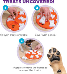 Nina Ottosson Dog Smart Treat Puzzle Enrichment Toy, Level 1 Beginner, Orange
