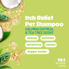 TropiClean Oatmeal Dog Shampoo for Itchy Skin Relief, Professional Dog Shampoo, Soothing Medicated Itch Relief, Puppy Safe 1 gal