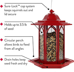 Perky-Pet GAZ02 Brick Red Gazebo Feeder