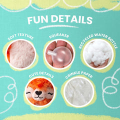 Snugarooz Foxy Panda with Repair Patch - Plush Red Panda Dog Toy with Squeaker & Crinkle - Heart-Shaped Nose - Soft & Sustainable Fun for Dogs