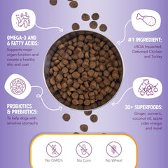 Health Extension Grain Free Chicken & Turkey Dry Dog Food (4 lb / 1.81 kg) - Whole Foods Ingredients Formula with a Blend of Turmeric & Antioxidants for All Life Stages Dogs