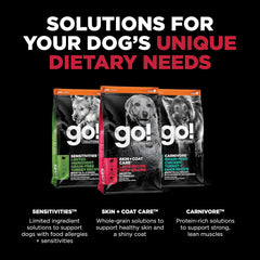Go! Solutions Skin + Coat Care, Dry Dog Food, Lamb Recipe with Grains