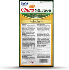 INABA Churu Meal Topper for Dogs, Complete & Balance, Creamy, Lickable Purée Dog Food Topper, 0.5 Ounce Tube, 24 Tubes (4 per Pack), Chicken Recipe