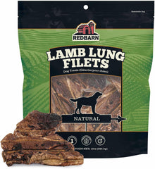 Redbarn Pet Products All-Natural Lamb Lung Filets for Dogs - Premium Grain-Free Single Ingredient Dental Treats - Made in USA with No Artificial Ingredients