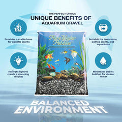 Pure Water Pebbles Jet Black Aquarium Gravel - Non-Toxic, Colorfast, Vibrant Substrate for Aquariums, Terrariums, Ponds & Crafts