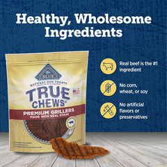 True Chews - Blue Buffalo True Chews Premium Grillers Dog Treats, Made in the USA with Natural Ingredients, Steak
