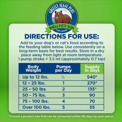 Grizzly Pet Products Algal Plus Omega 3-6-9 Food Supplement for Dogs and Cats