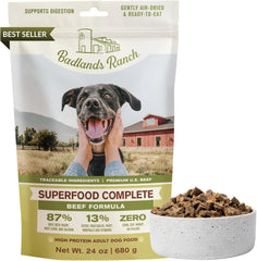 Badlands Ranch Superfood Complete, Adult Dog Food, Air-Dried, High Protein, Zero Fillers, Superfood Nutrition by Katherine Heigl (Beef Formula)
