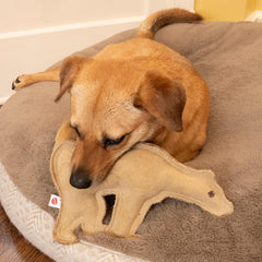 SPOT Dura-Fused Leather Bear Dog Toy – Real Leather & Jute Fabric, Double-Stitched & Durable, Squeaky Interactive Chew Toy for Moderate Chewers, Medium & Large Dogs, Soft Stuffed Fetch Toy, 11.5in