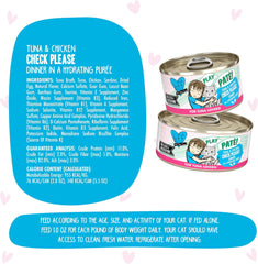 Weruva B.F.F. Play - Best Feline Friend Paté Lovers, Aw Yeah!, Tuna & Chicken Check Please! with Tuna & Chicken